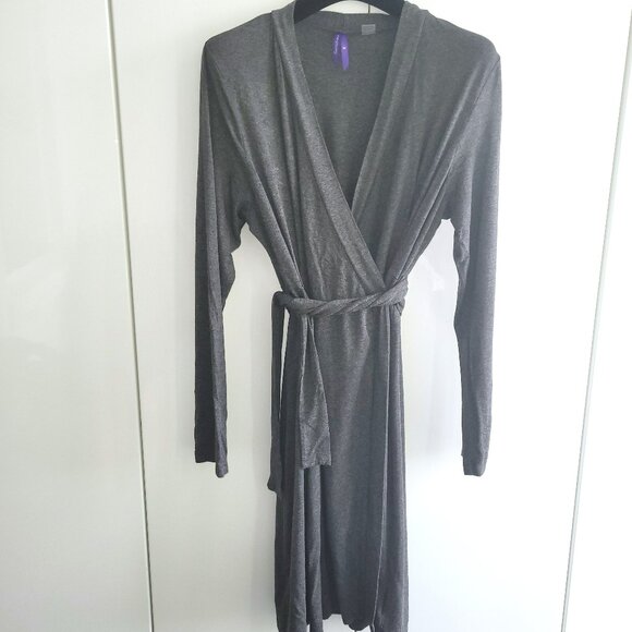 Seraphine Maternity Long Sleeve Wrap Dress in Charcoal Grey Size M - Picture 4 of 10